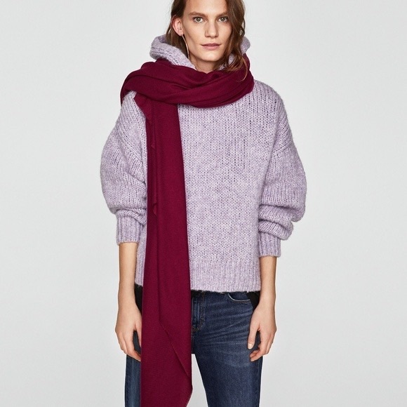 Zara Accessories - BNWT Zara Red Burgundy Cranberry Large Soft Blanket Scarf